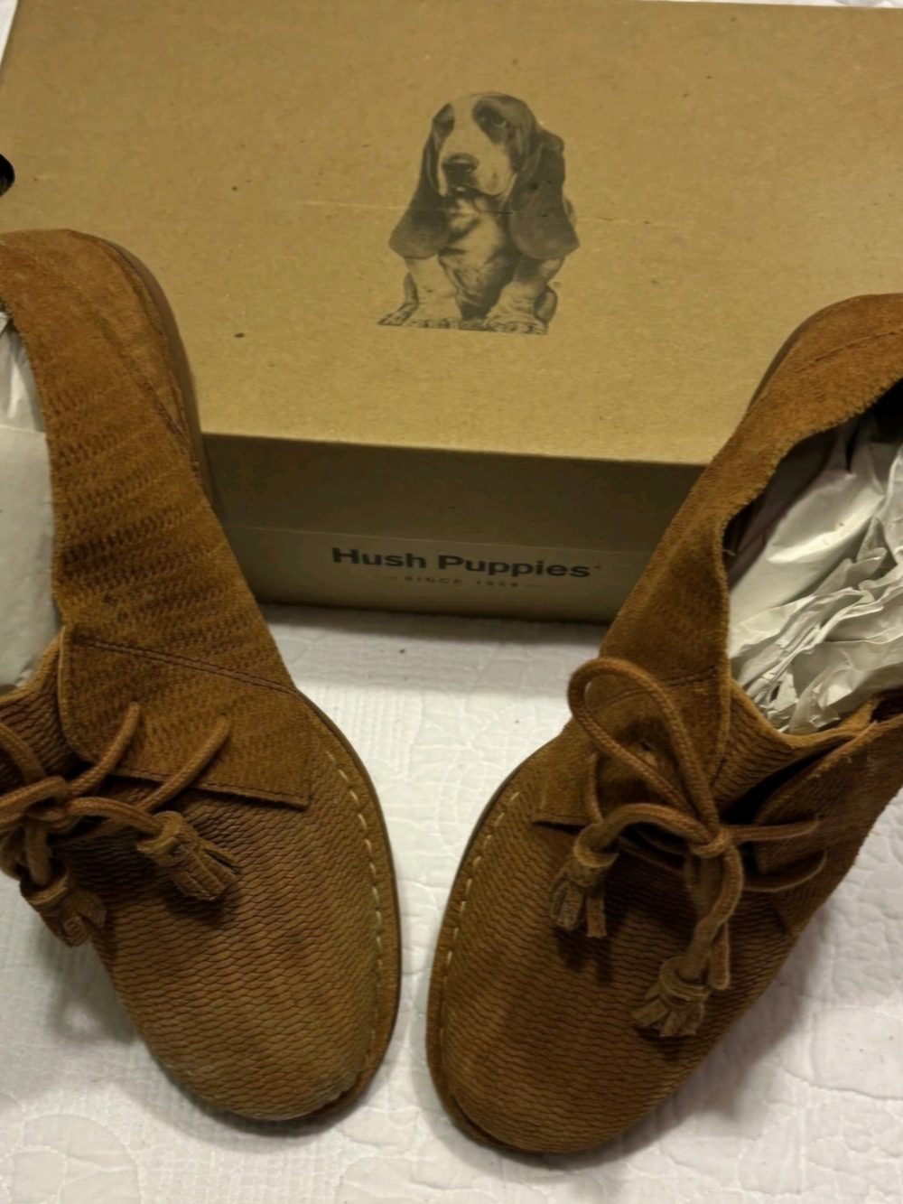 Hush Puppies Men’s Brown Suede Casual Lace-Up Shoes